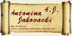 Antonina Jakovački vizit kartica
